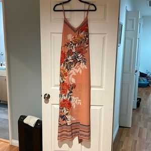 Peach floral maxi dress